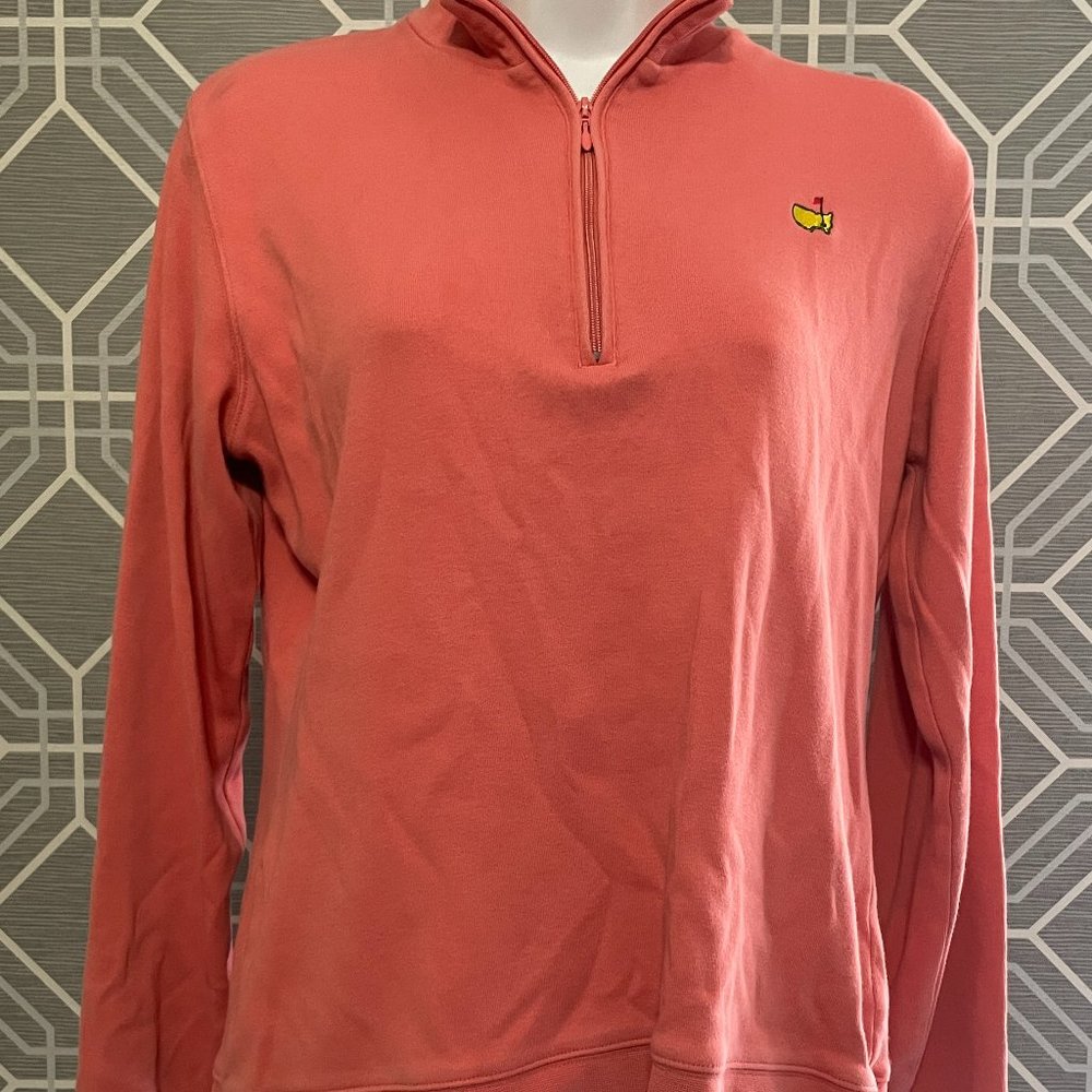 Magnolia Coral Half-Zip Pullover Sweatshirt with Masters logo